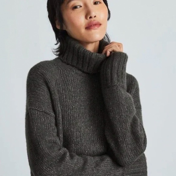 Everlane - The Cloud Turtleneck - Chunky - Moss - Picture 2 of 12